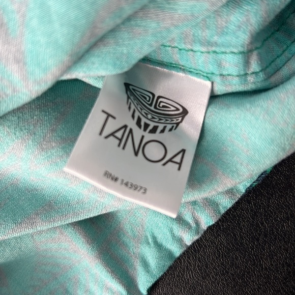 Tanoa Island wear Rayon shirt - Color Green / Navy - size M - Picture 4 of 7
